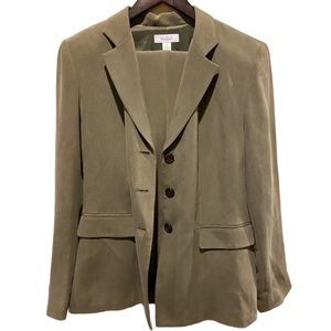 Nw/oT Travis Ayer’s for Dress Barn 2 piece olive green jacket / pant sui…